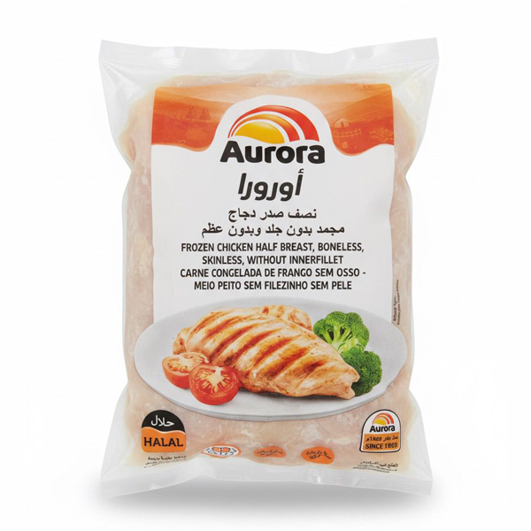 AURORA FROZEN CHICKEN HALF BREAST,BONELESS-2KG