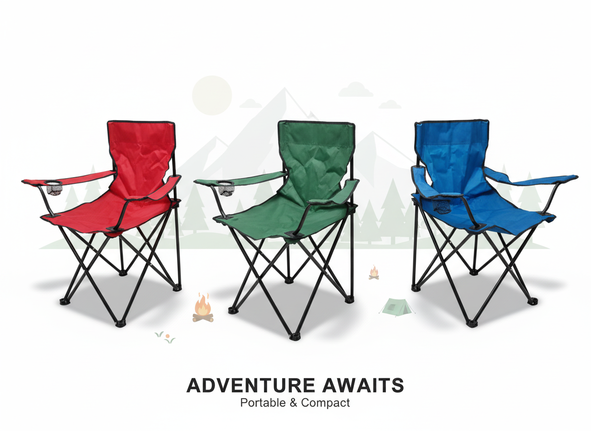 FOLDING CAMPING CHAIR WITH CUP HOLDER 1 PCS