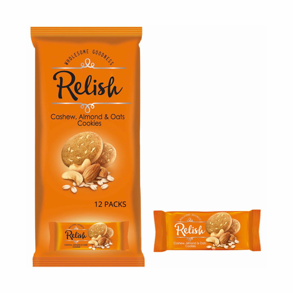 RELISH CASHEW ALMONDS & OATS COOKIES 12 X 42GM