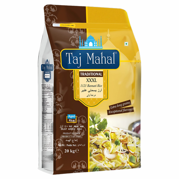 TAJ MAHAL XXXL TRADITIONAL BASMATI RICE-20KG