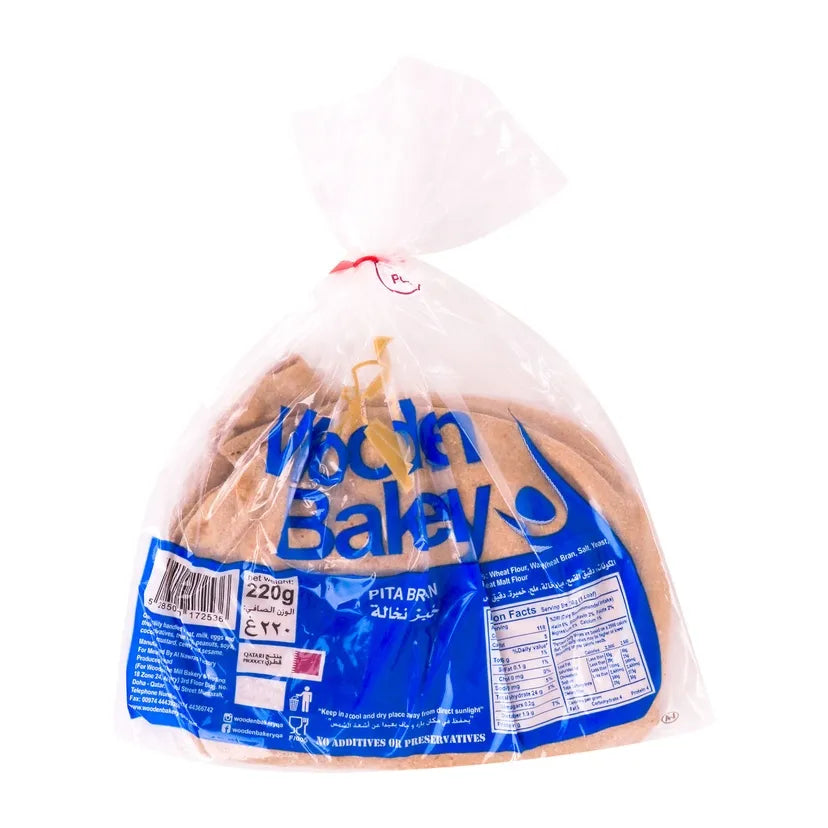 WOODEN BAKERY PITA BRAN 220 GM
