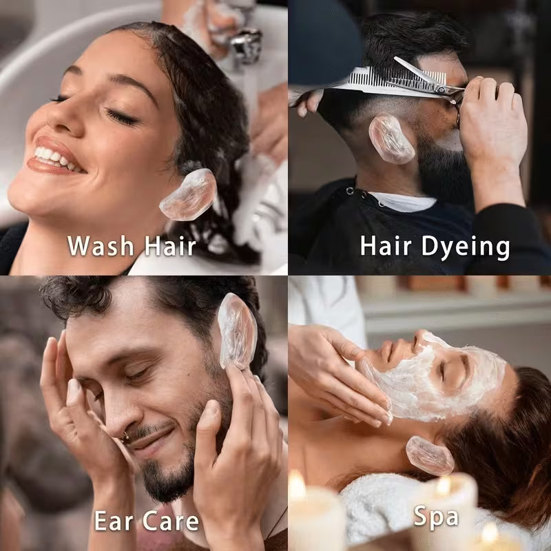 TRANSPARENT DISPOSABLE EAR COVERS 100PCS