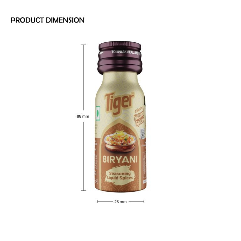 TIGER BIRYANI NATURAL CULINARY ESSENCE SEASONING SPICES - 18 ML