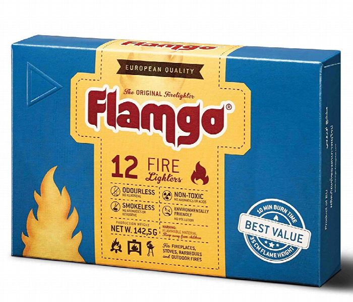 FLAMGO CHARCOAL 12 FIRE LIGHTERS SMALL 142.5GM