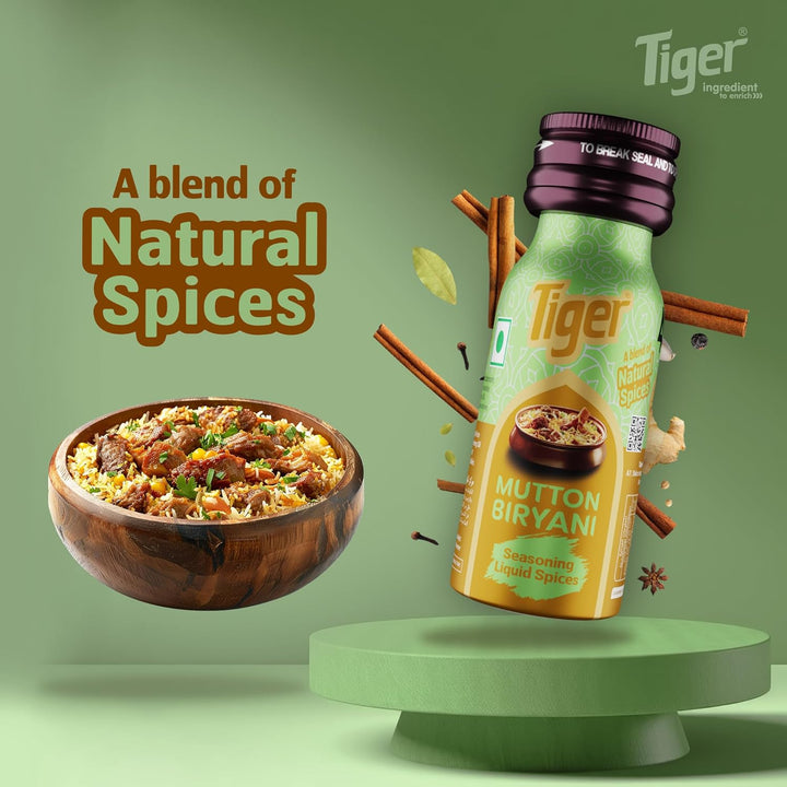 TIGER MUTTON BIRYANI NATURAL CULINARY ESSENCE SEASONING SPICES - 18 ML