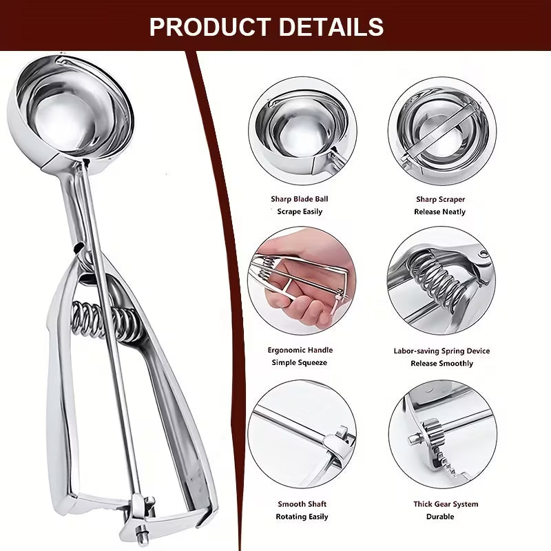 STAINLESS STEEL ICE CREAM SCOOP WITH TRIGGER RELEASE