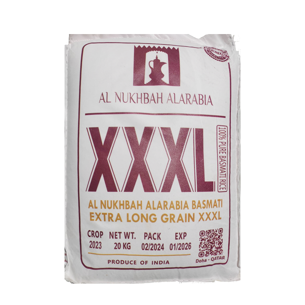 AL NUKHBAH AL ARABIA BASMATI EXTRA LONG GRAIN XXXL RICE-20KG