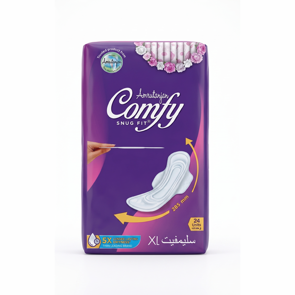 AMRUTANJAN COMFY SNUG FIT SLIMFIT XL SANITARY PADS 24'S