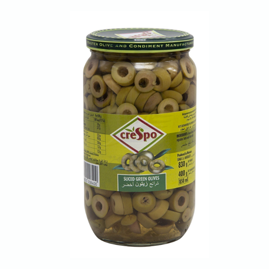 CRESPO SLICED GREEN OLIVES 700GM