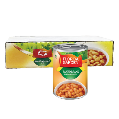 FLORIDA GARDEN-BAKED BEANS IN TOMATO SAUCE-400GM x 24