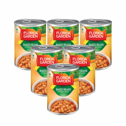 FLORIDA GARDEN-BAKED BEANS IN TOMATO SAUCE-400GM x 6PCS