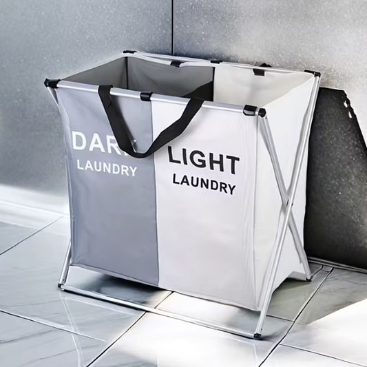 FOLDABLE LAUNDRY BASKET WITH LID & DARK/LIGHT COLOR