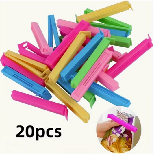 FRESH SEAL REUSABLE PLASTIC FOOD BAG CLIPS 20PCS