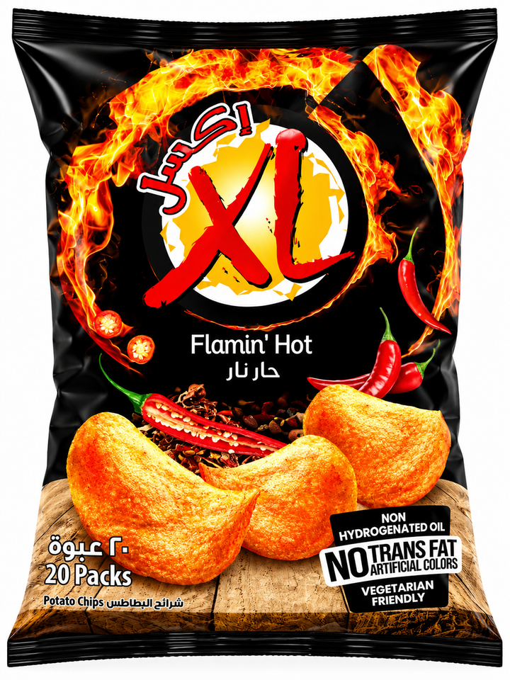 XL FLAMING HOT POTATO CHIPS 12GM*20PKT