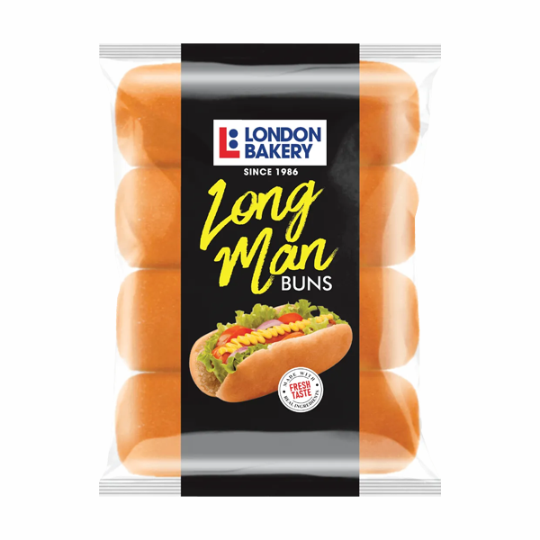 LONDON BAKERY LONG MAN HOT DOG BUN 215GM