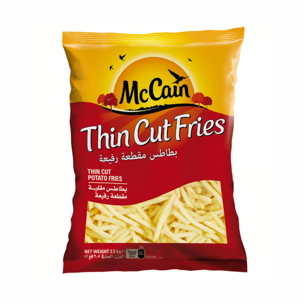 MCCAIN THIN CUT POTATO FRIES 2.5KG