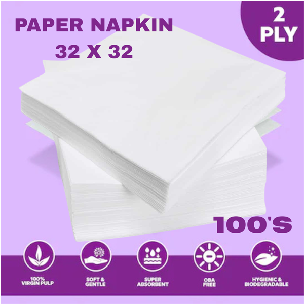 NAPKIN PAPER -32*32CM 2PLY 100'S