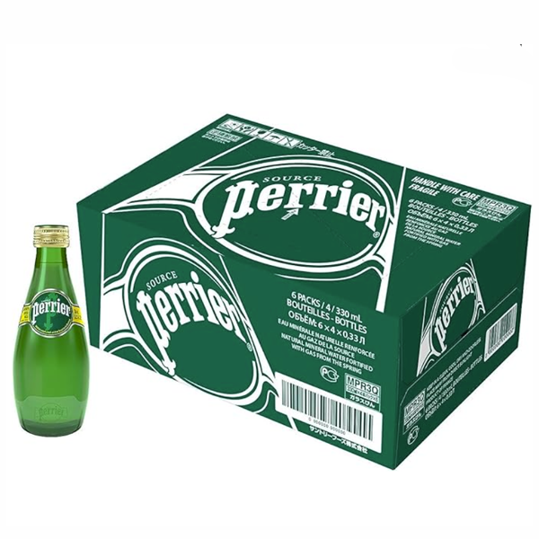 PERRIER SPARKLING NATURAL MINERAL WATER, 24 X 330 ML