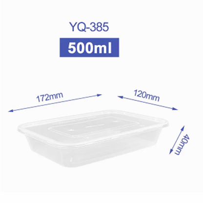 RECTANGULAR PLASTIC TRANSPARENT CONTAINER WITH LID PP