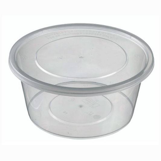 ROUND PLASTIC TRANSPARENT CONTAINER WITH LID PP