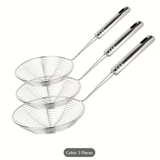STAINLESS STEEL SPIDER STRAINER SET 3PCS