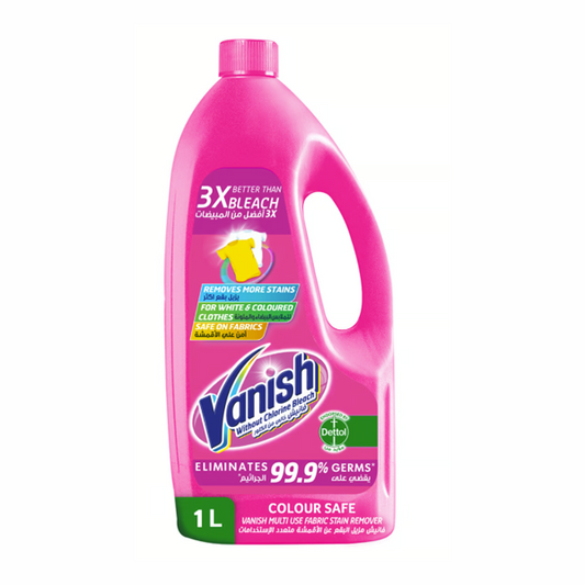 VANISH FABRIC STAIN REMOVER COLOUR SAFE PINK 1 LITRE