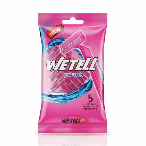 WETELL WOMEN'S RAZOR BLADES, PINK- 5 PIECES