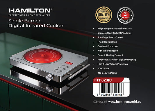 HAMILTON SINGLE BURNER DIGITAL INFRARED COOKER