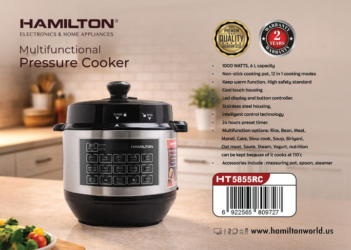HAMILTON MULTI FUNCTION PRESSURE COOKER 6L 1000WATTS