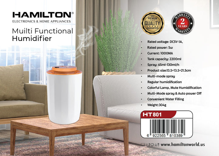 HAMILTON MULTI FUNCTIONAL HUMIDIFIER HT801