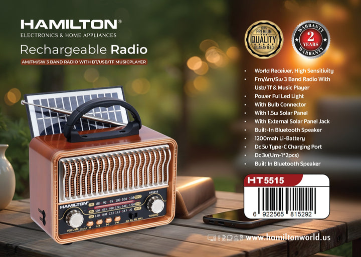 HAMILTON RECHARGEABLE RADIO HT5515
