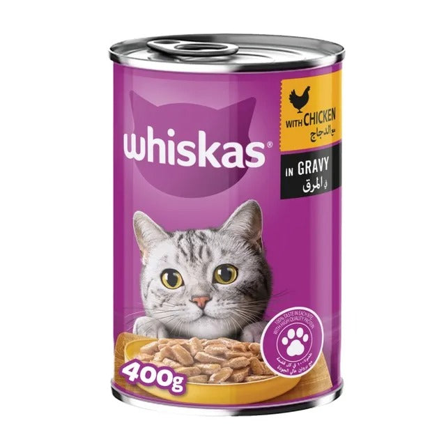 WHISKAS WITH CHICKEN IN GRAVY 400G