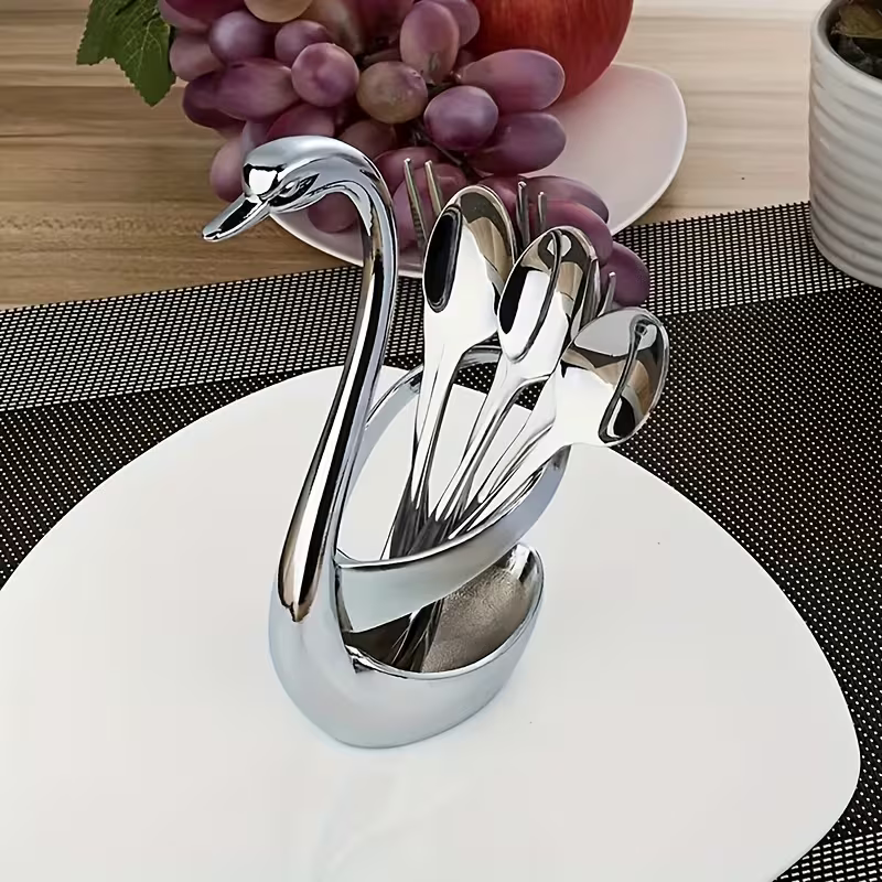 SWAN-SHAPED UTENSIL HOLDER