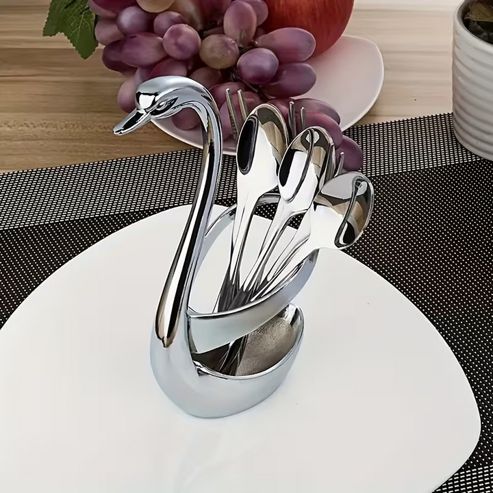 SWAN-SHAPED UTENSIL HOLDER